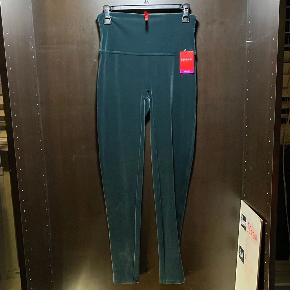 SPANX Dark Teal High-Rise Leggings - Picture 1 of 3